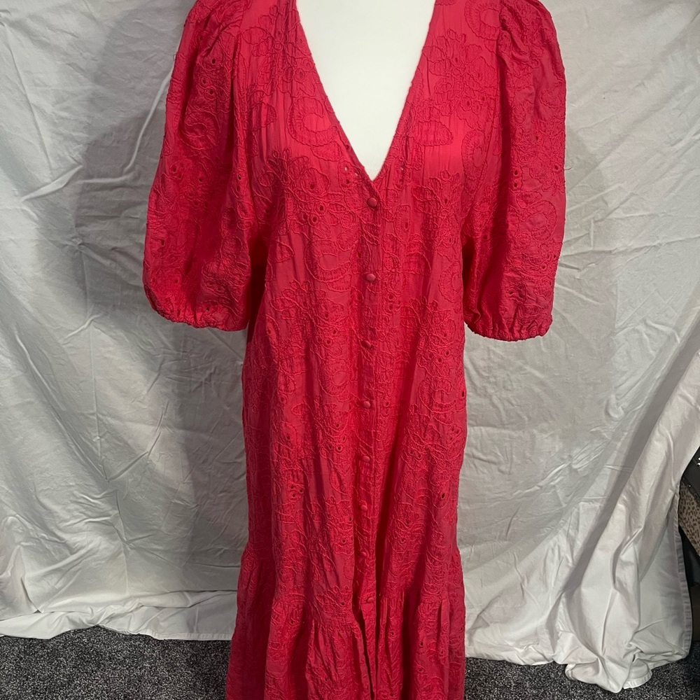 Zara Vibrant Red Long Sleeve Dress